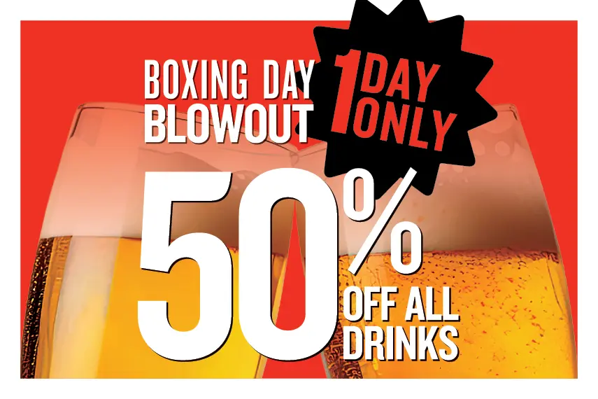 Boxing Day 2023: 50% off drinksfeatured image