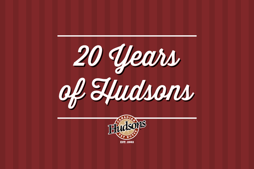 20 years of hudsons anniversary feature menu