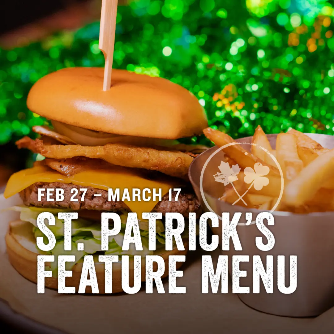 St Patrick's Feature Menu at Hudsons Canada's Pub