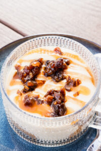 Butter tart tiramisu with caramel drizzle and Grand Marnier dates at Hudson's Canada's Pub
